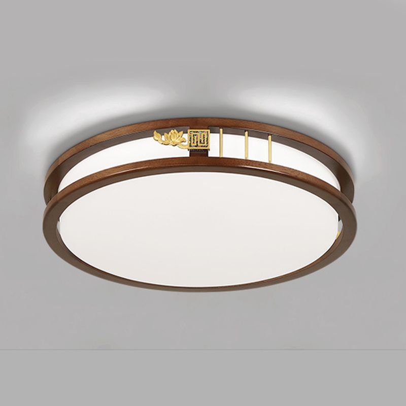 Geometric Flush Mount Fixture Modern Wood Flush Light for Living Room