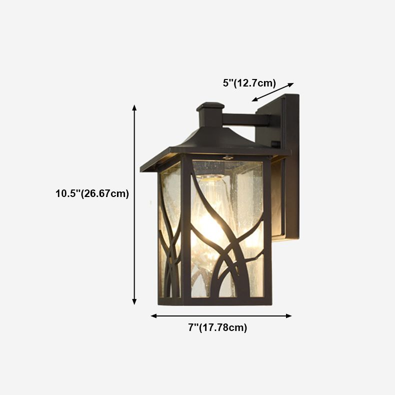 American Style Glass Wall Light Brown 10.5" High Wall Sconce for Outdoors
