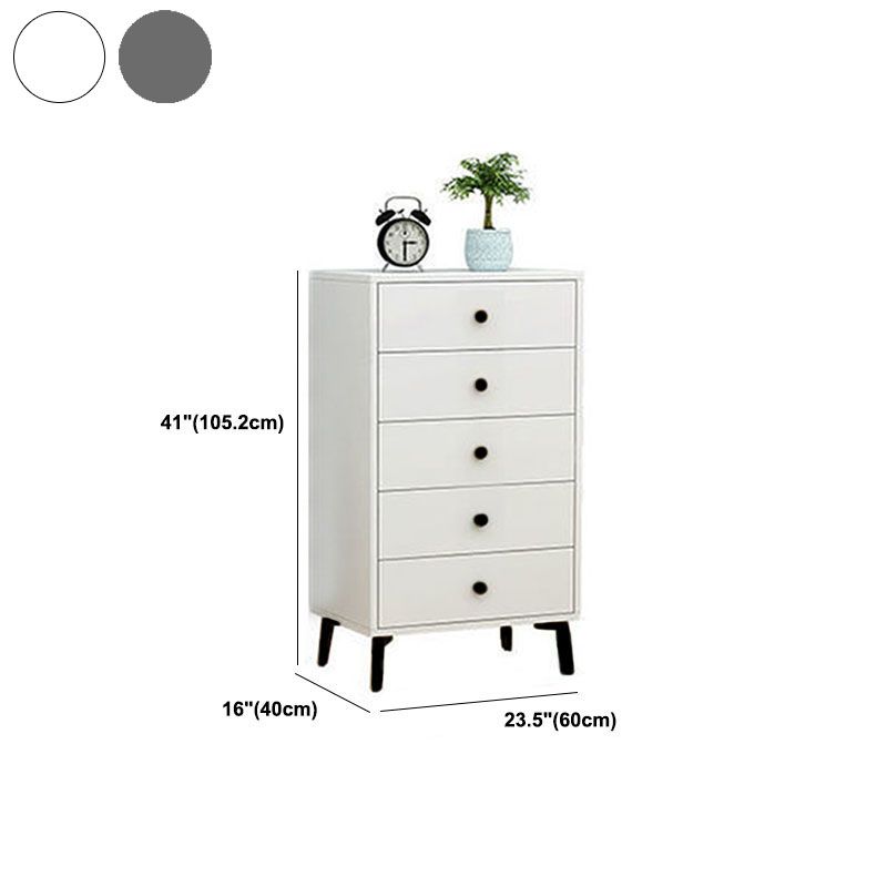 Glam Vertical Engineered Wood Storage Chest Bedroom Chest with Drawers