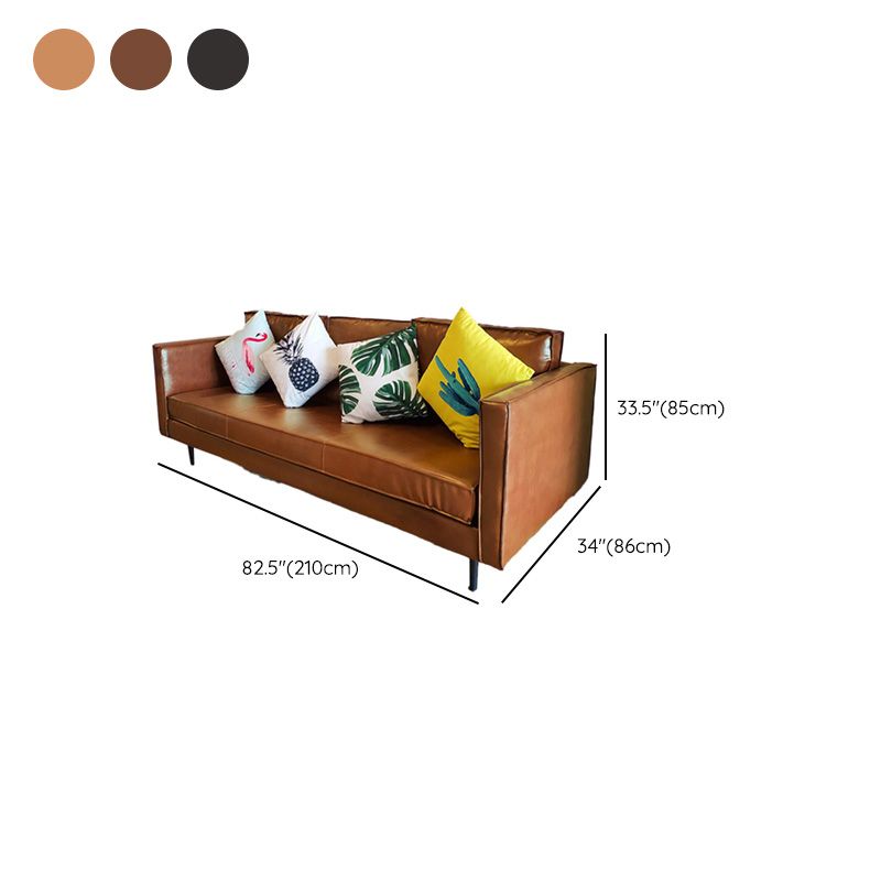 Faux Leather Tufted Back Convertible Sofa Nordic Style Living Room Seating