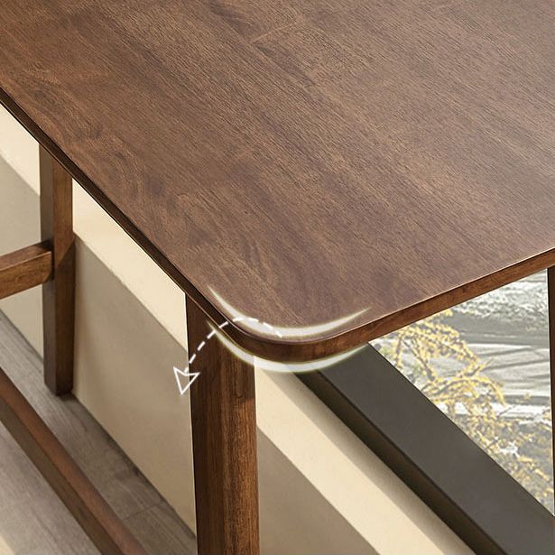 1/3/4 Pieces Table and Stool Set Contemporary Brown Solid Wood