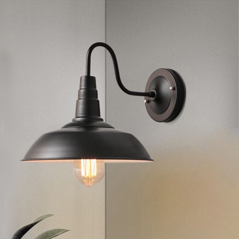 1 hoofd door ganenwanden muurlicht landelijke stijl metalen sconce verlichtingsarmatuur met schuurschaduw