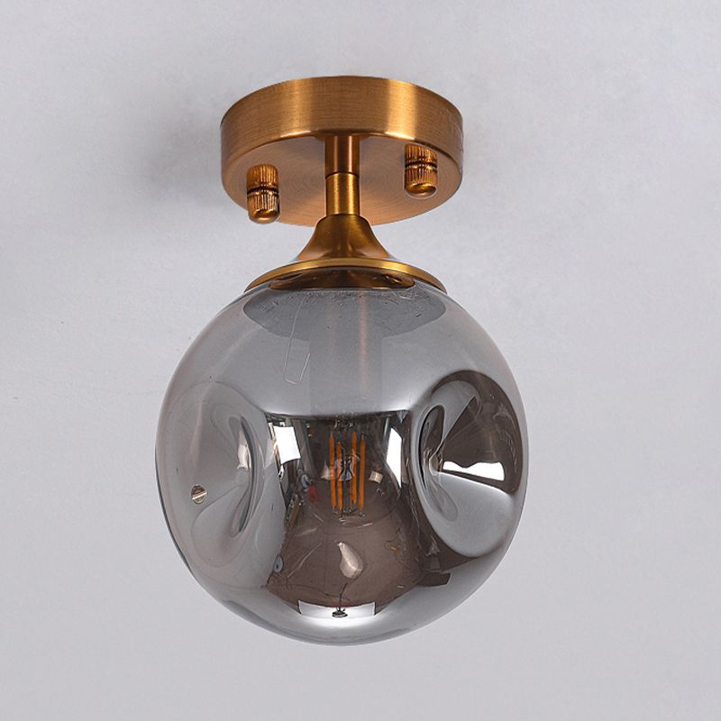 Glass Ball Shape Flush Mount Light Modern 1-Light Flush Mount Ceiling Fixture