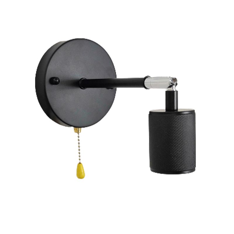 Industrial Tapered Shape Wall Mount Light Fixture Metal 1 Light Sconce Lamp in Black