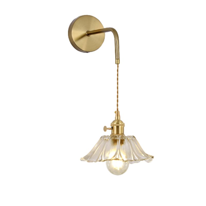 Nordic Style Wall Light Geometry Shape Wall Lamp with Glass Shade for Bedroom