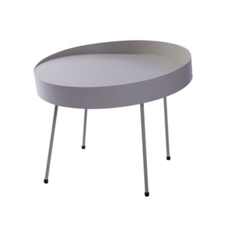 Mid-Century Modern Coffee Table with 4 Legs and Iron Round Top
