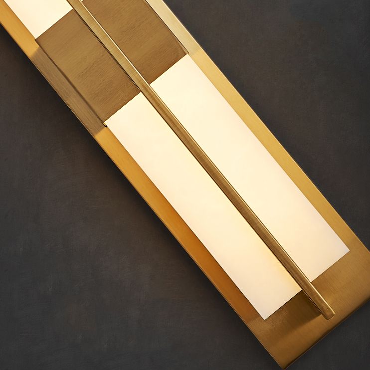 Gold Metal Modern Wall Sconce Rectangular Wall Mounted Light for Living Room