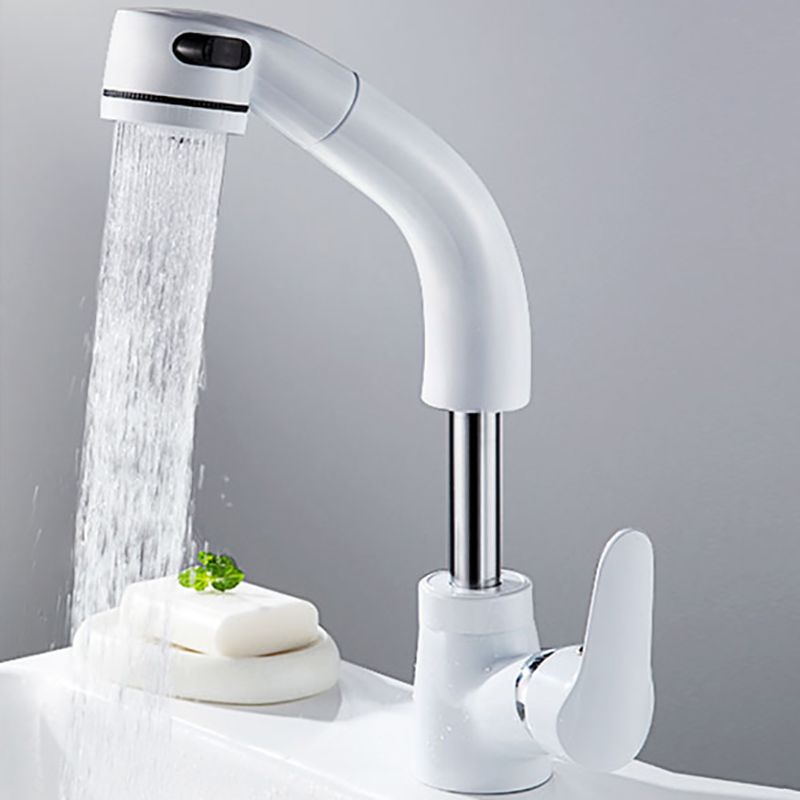 Vessel Sink Bathroom Faucet Swivel Spout Single Handle Faucet with Pull down Sprayer