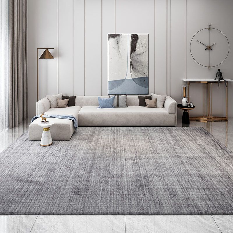 Grey Living Room Area Carpet Modern Tie-Dye Print Area Rug Polyester Stain Resistant Rug