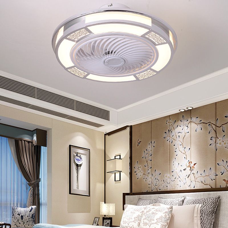 Trommelförmige LED -Deckenlüftungslampe Moderne Metallic LED Semi Flush Leuchte
