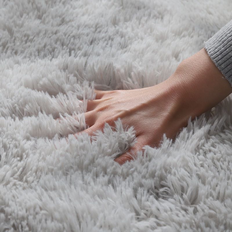 Round Plain Area Rug Polyester Carpet Indoor Rug for Sleeping Room Decoration