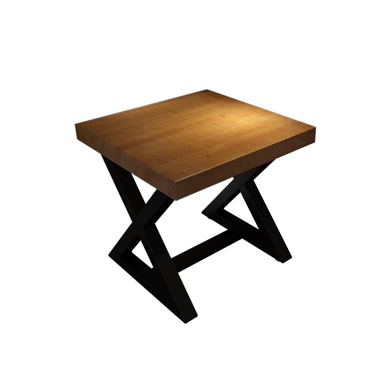 Industrial Wood Dining Table for Restaurant Square Table with Trestle Base