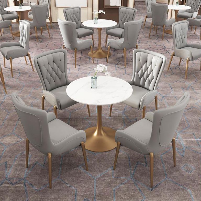 Modern 1/5 Pieces Dining Set Round Stone Dining Table for Dining Room Cafe