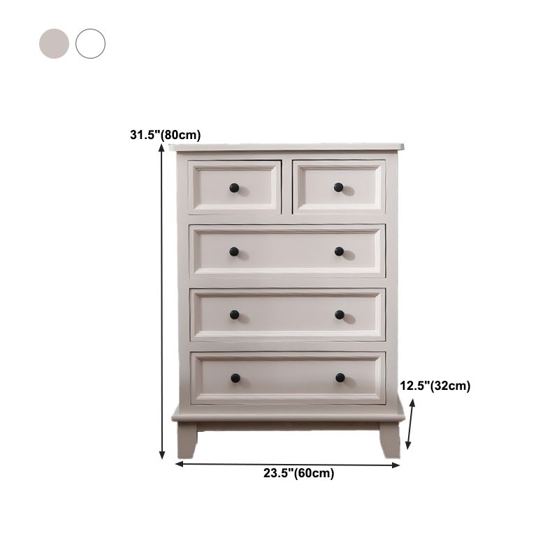 Modern Style Storage Chest Vertical Wood White Storage Chest Dresser with Drawers