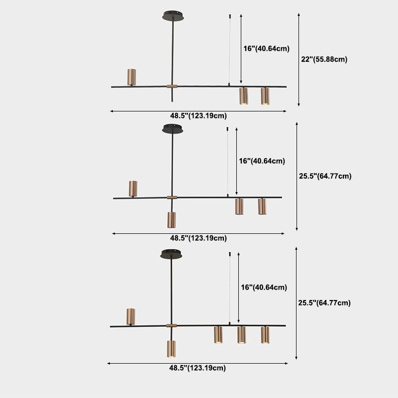 Contemporary Style Cylinder Island Pendants Ideas Metal Island Light Fixtures