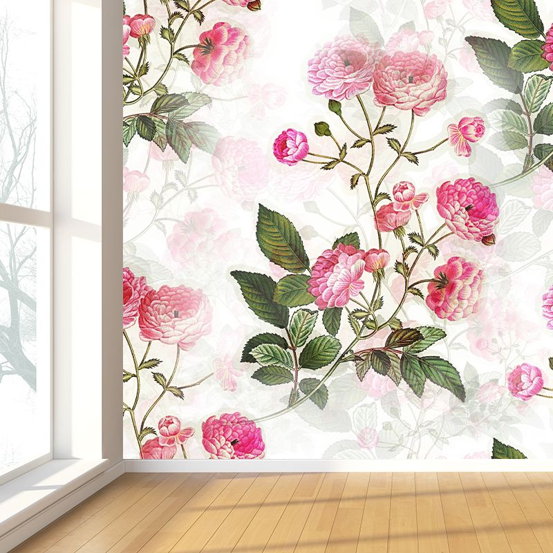 Flowers Illustration Wallpaper Environment Friendly Mildew Resistant Indoor Wall Mural