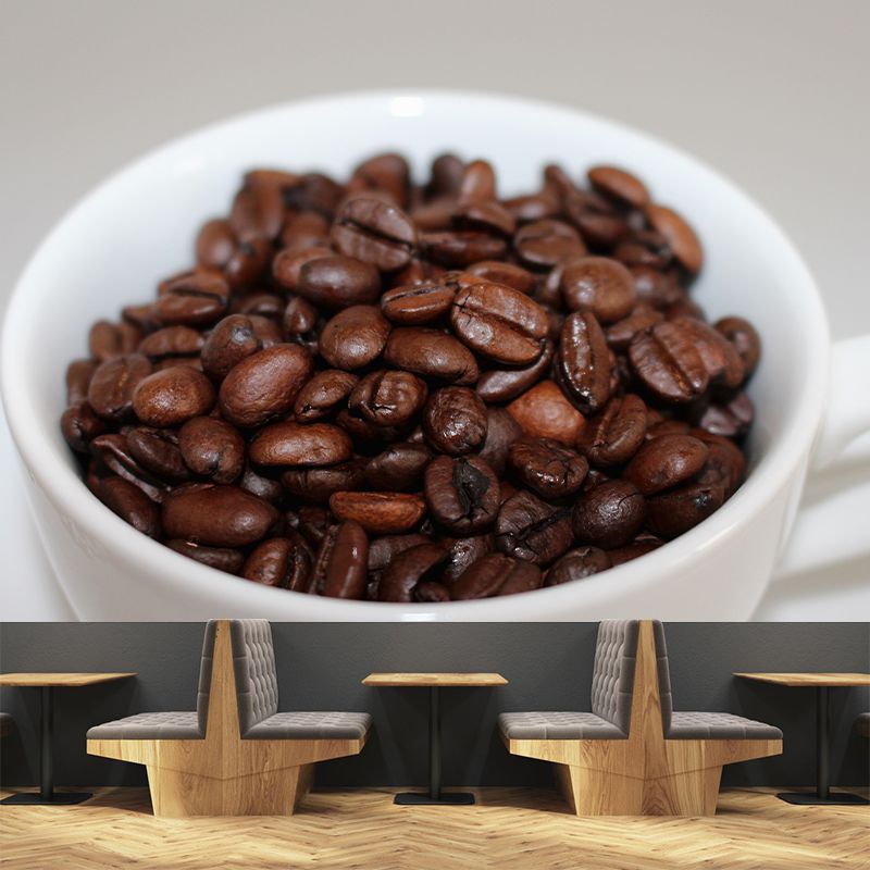 Coffee Beans Commercial Use Mural Wallpaper for Coffee Shop, Water Resistant