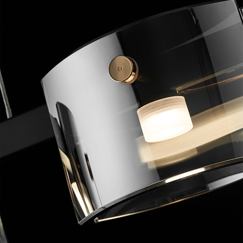 Lámpara de iluminación lineal de lámpara de araña colgante moderna luz colgante en negro