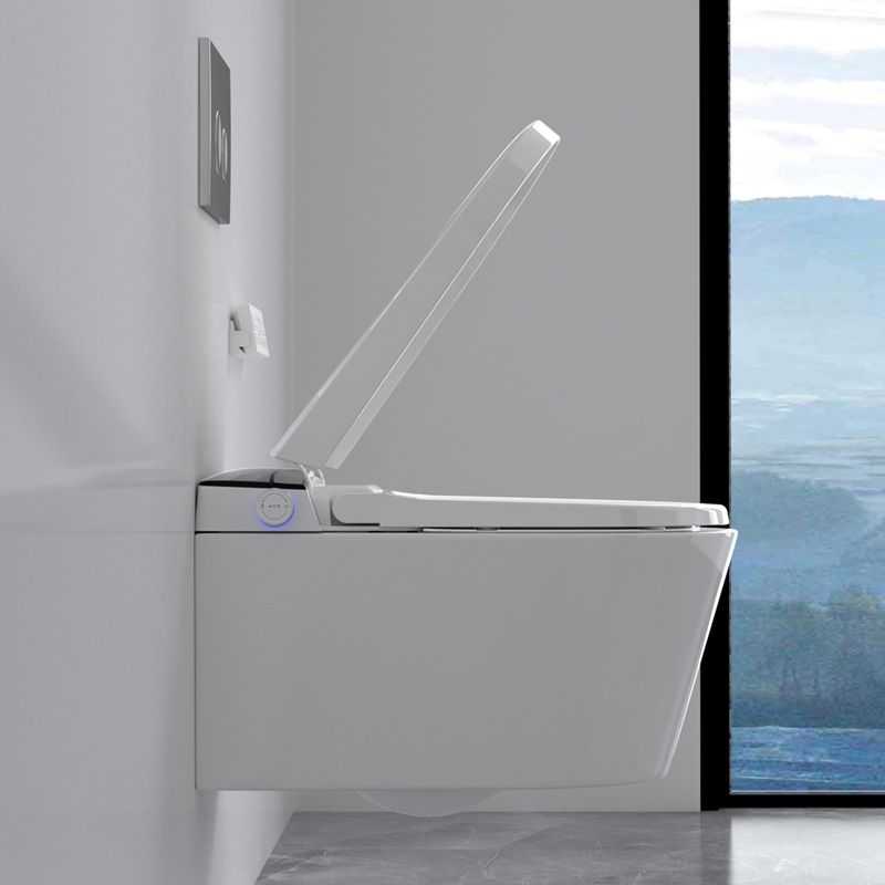 Contemporary Wall Hung Flush Toilet Heated Seat Included Urine Toilet for Bathroom