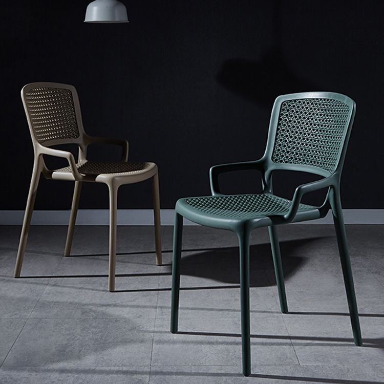 Contemporary Side Plastic Dining Room Chair Open Back Dining Side Chair for Home Use