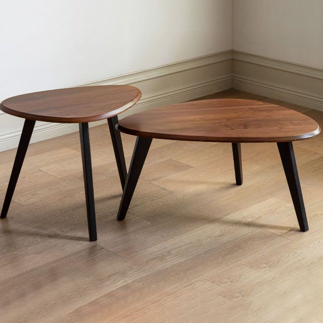 3 Legs Coffee Table Wood Geometric Coffee Coffee or End Table