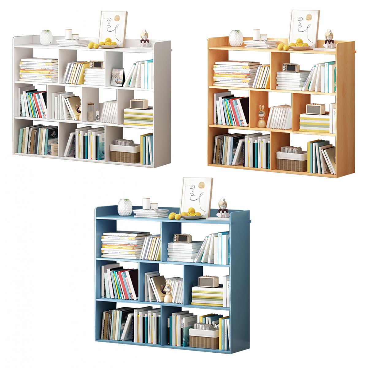 35"H Contemporary Bookcase Etagere Book Shelf Engineered Wood for Study Room