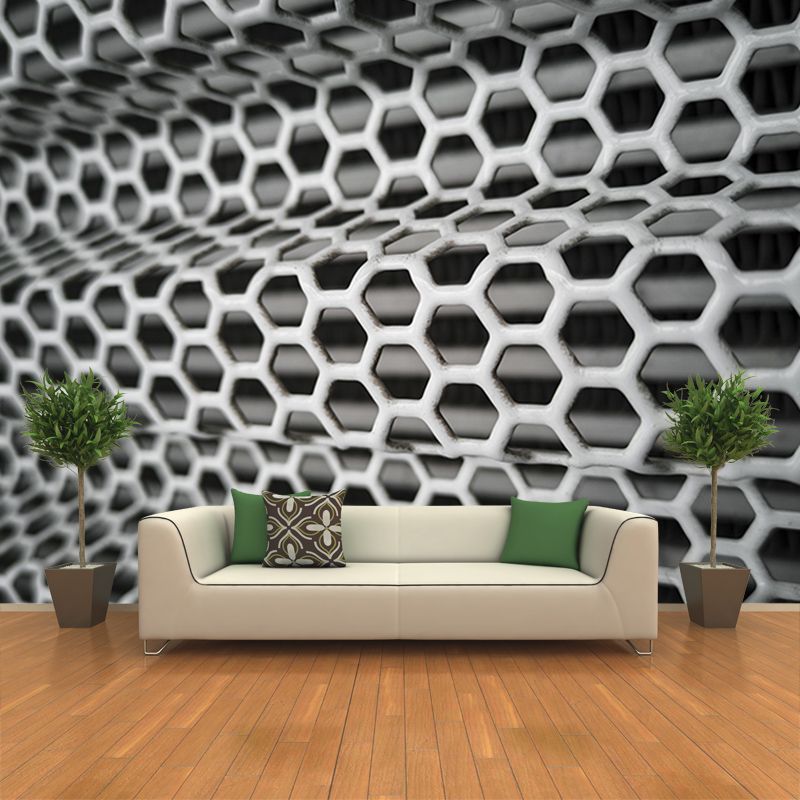 3D Scene Environment Friendly Decorative Mural Industrial Style Metal Wall Mural Wallpaper