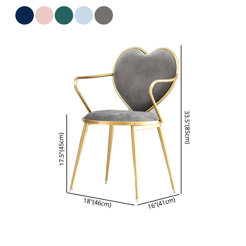 El comedor del terciopelo de Glam preside la silla de comedor del brazo del metal para el uso del restaurante
