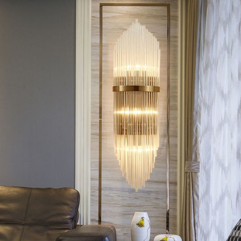 Unique Shape Wall Light Fixture Modern Crystal Wall Mounted Lighting in Gold Finish