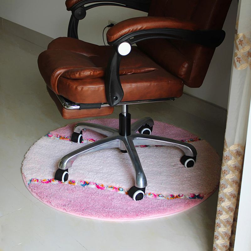 Pink Casual Teppich Polyester Blume Indoor Teppich Waschbarer Teppich für Wohnzimmer