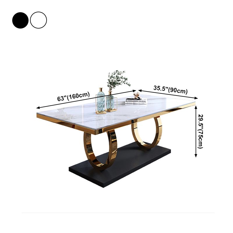 Traditional Luxury Rectangle Dining Table Stainless Steel Table for Dining Room