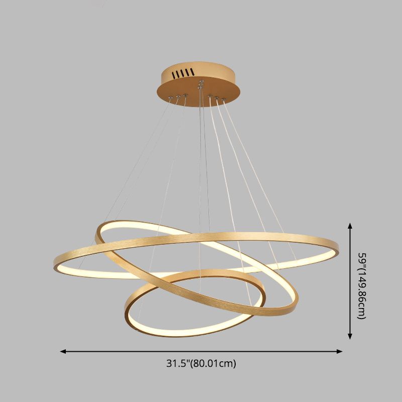 Modern Gold Chandelier Multiple Rings Pendant Chandelier Metal Chandelier
