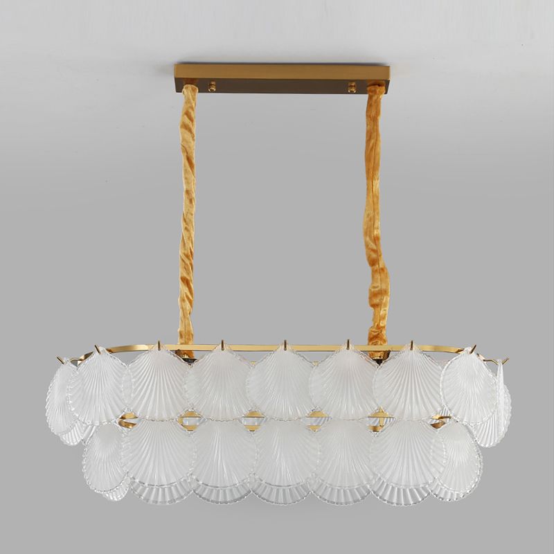 Modern Style Geometry Shape Island Lights Glass 8-Light Island Lighting in Gold