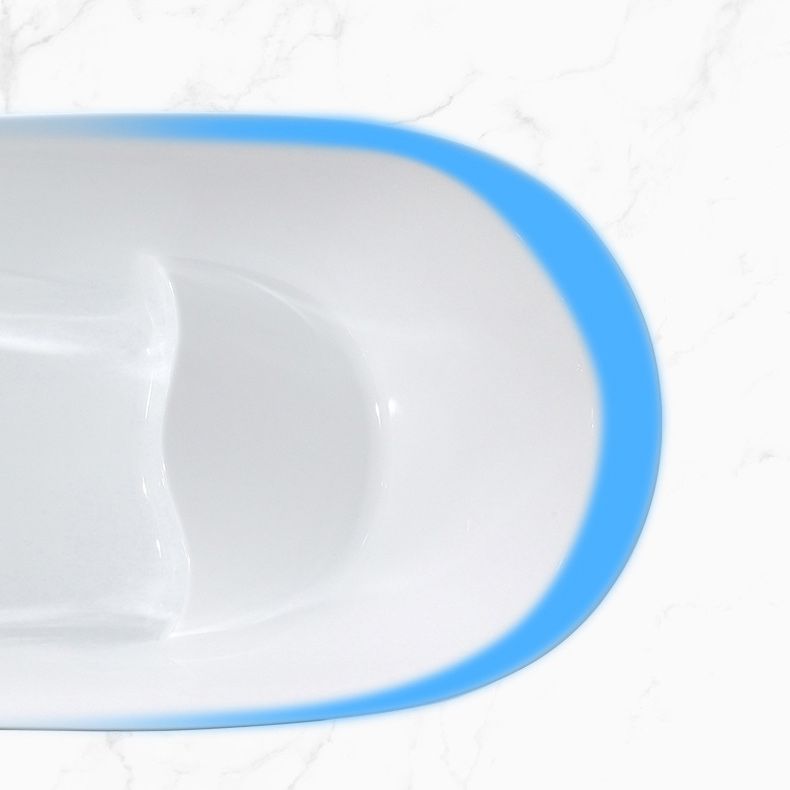 Oval Slipper Soaking Bathtub Modern Acrylic Freestanding Bathtub in White