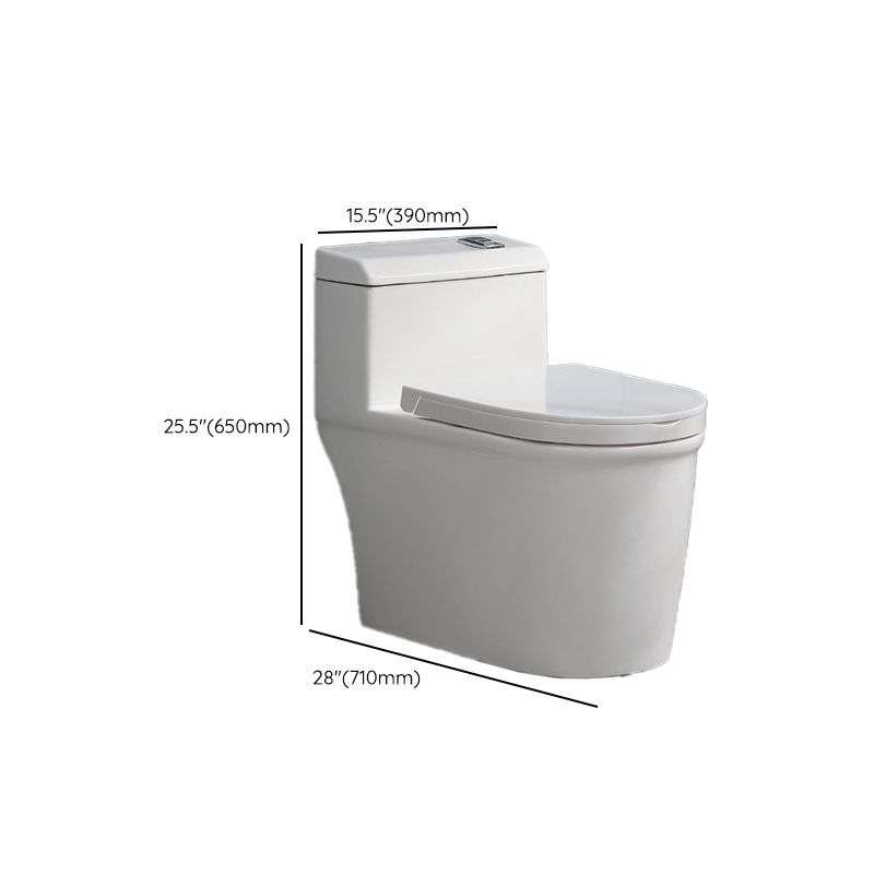 White Ceramic All-In-One Toilet Modern Floor Mounted Toilet Bowl