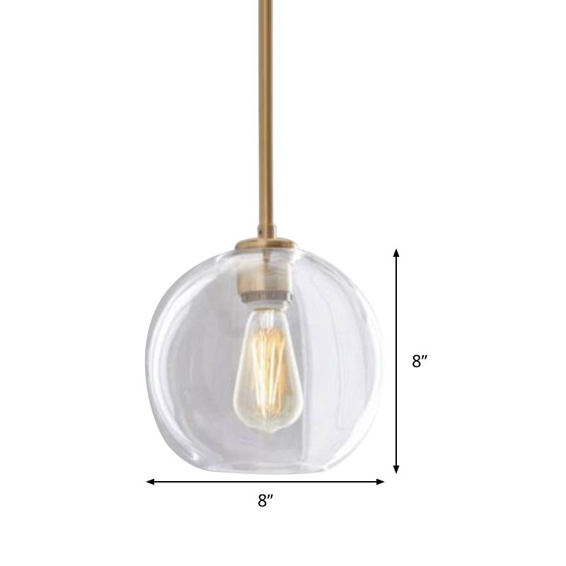 Clear Glass Globe Decke Anhänger hell zeitgemäß 1 Licht 8 "/10"/12 "breite Hängelampe