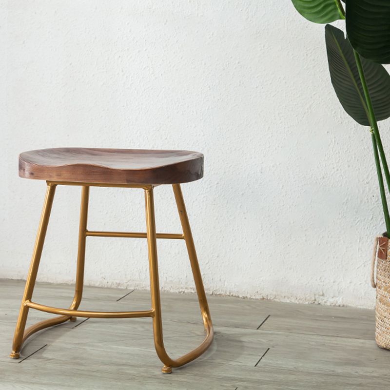 Modern Solid Wood Dining Stool Footrest Indoor Contoured Seat Counter-height Stool