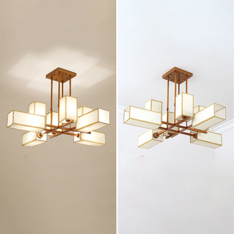 Minimalist Sputnik Hanging Lamp Fabric Chandelier Lighting for Living Room