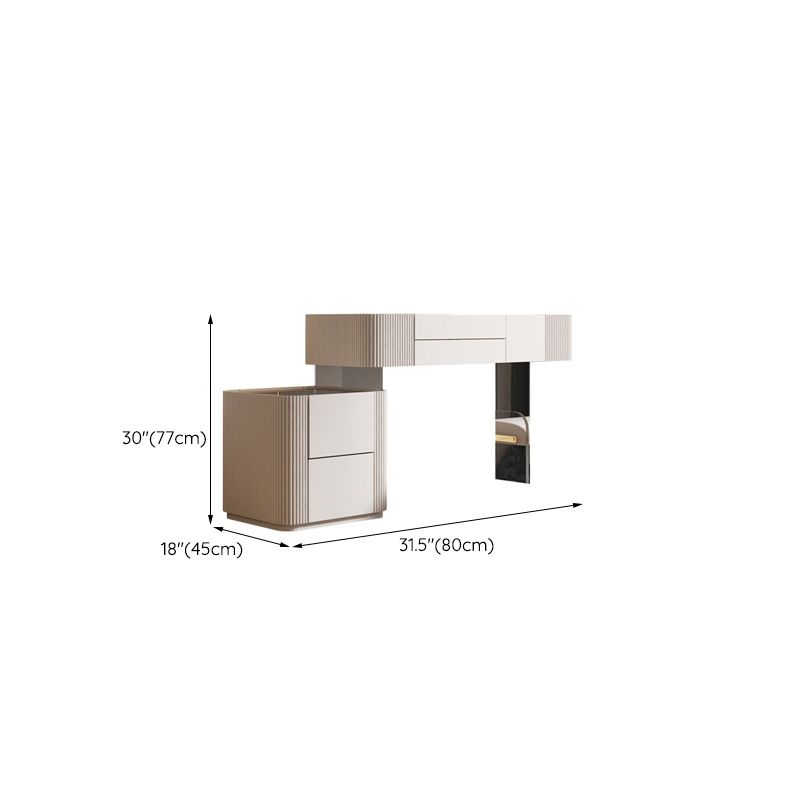 Contemporary Wooden Make-up Vanity 5-Drawers Vanity Dressing Table Set