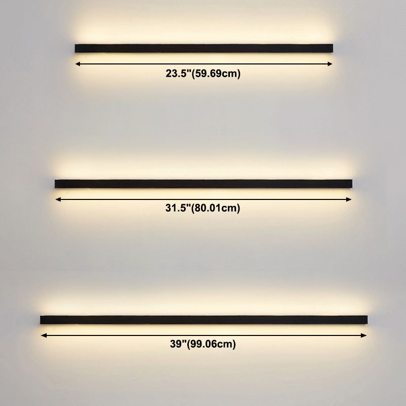 1 Licht linearer Schatten Wandleuchten moderner einfacher Stil Metallwandbeleuchtung in Schwarz