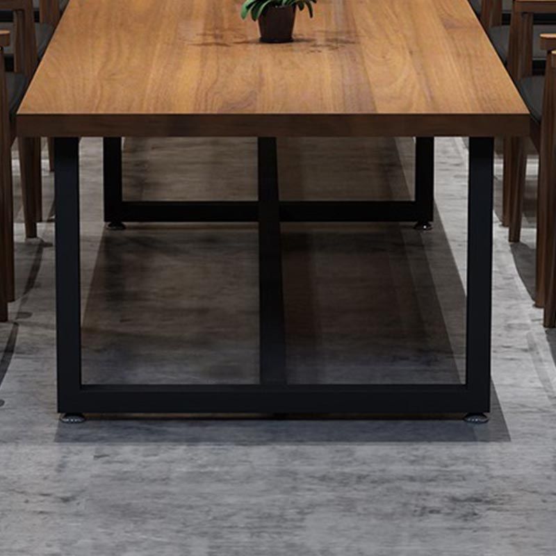 Industrial Rectangle Dinner Room Kitchen Table Brown Solid Wood Dinner Table