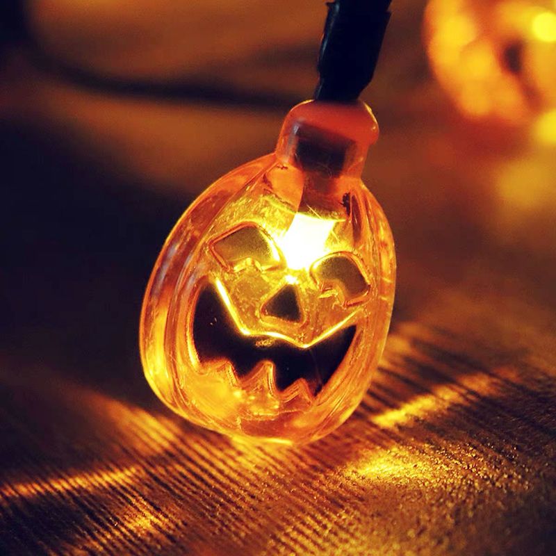 Pumpkin Plastic Battery String Light Contemporary Clear LED Halloween Fairy Lighting