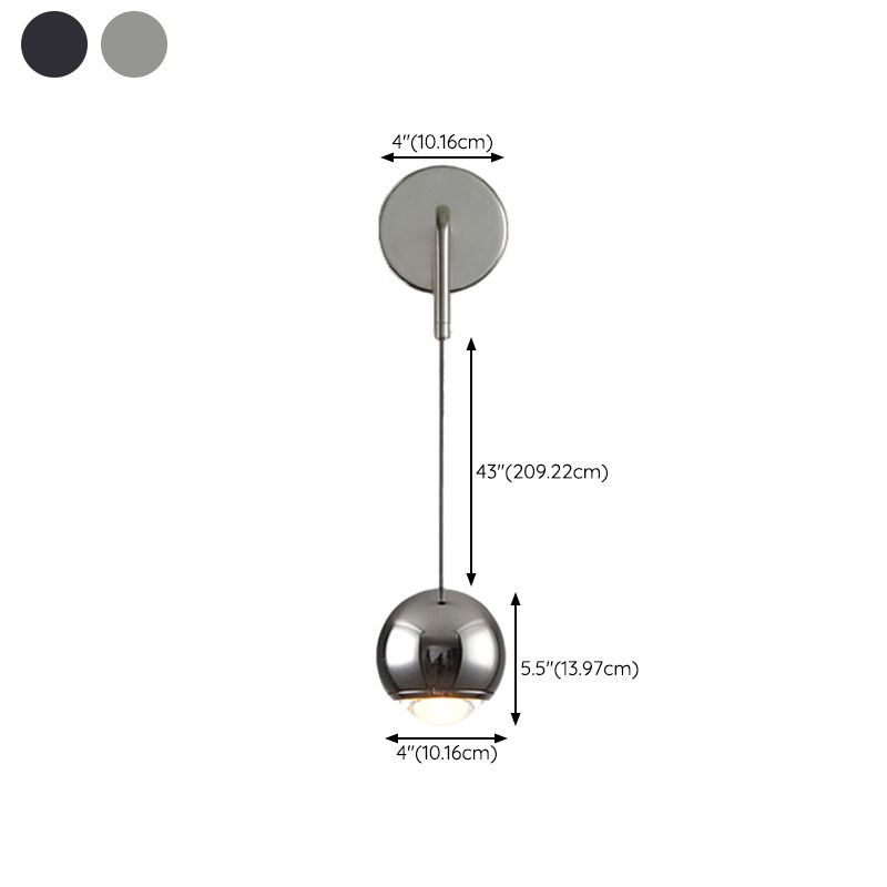 Modernism Wall Sconce Globe Sconce Lighting with Metal for Bedroom