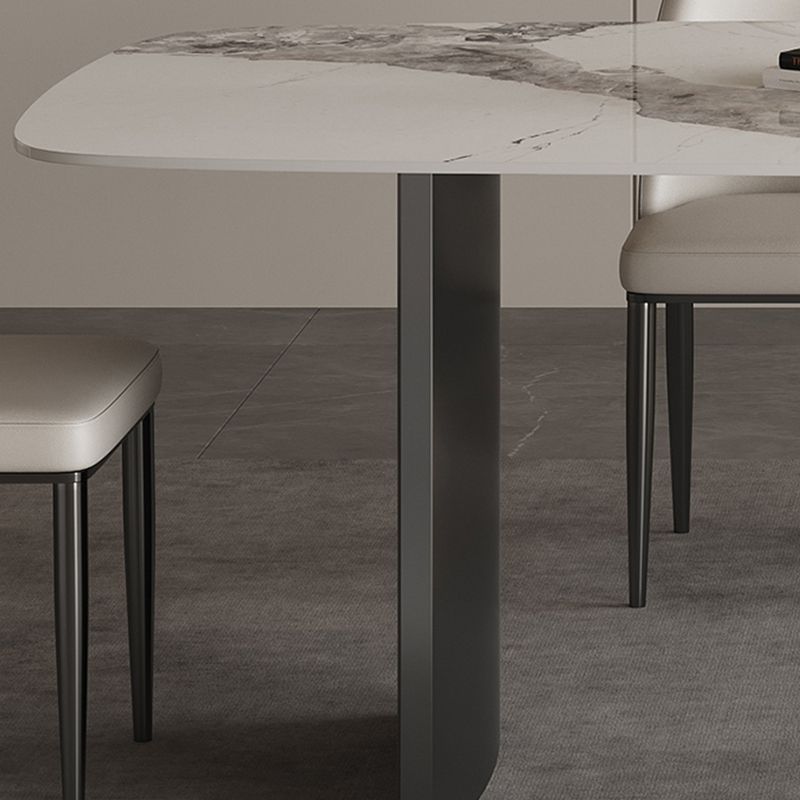 Glossy White Modern Dining Table Set 1/4/5/6 Pcs Dinette Set with Faux Leather Chairs