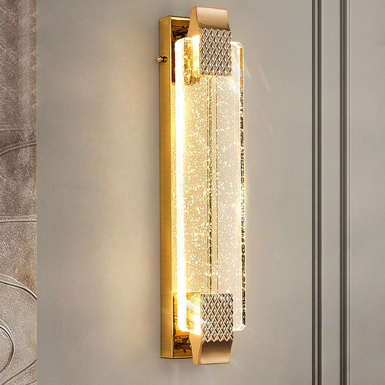 Golden Contemporary Bathroom Vanity Light Crystal LED Bath Bar