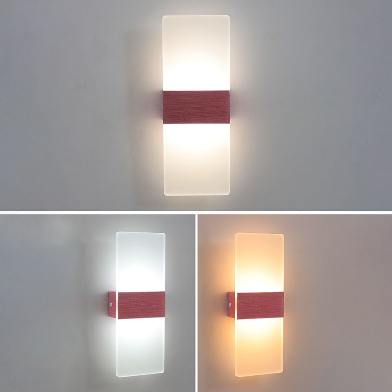 Lámpara de pared LED acrílica rectangular de aluminio cepillada estilo contemporáneo Simplicidad de apliques de interior para pasillo del pasillo
