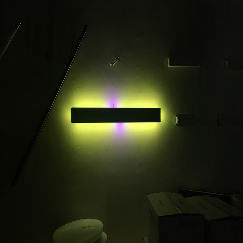 Black Rectangular Metal RGB Wall Lamp Modern Style Ambiance Decorative LED Wall Sconce for Bedroom Living Room