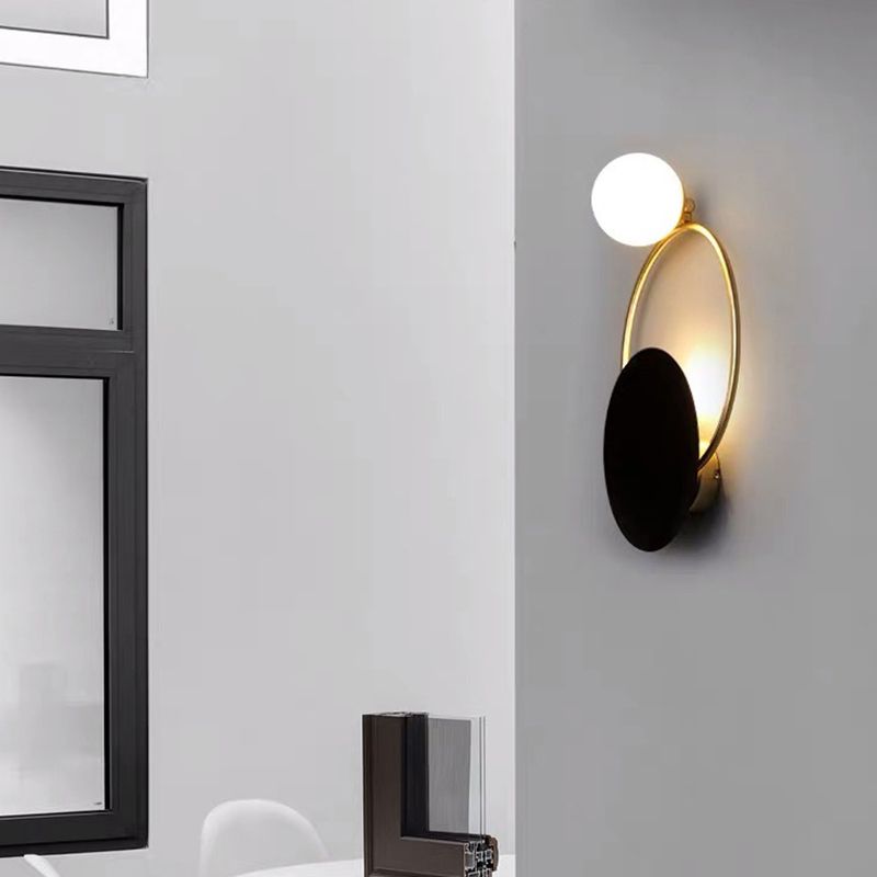Geometric Wall Mount Lamp Ring with 2-Light Contemporary Minimalist Style Wall Light