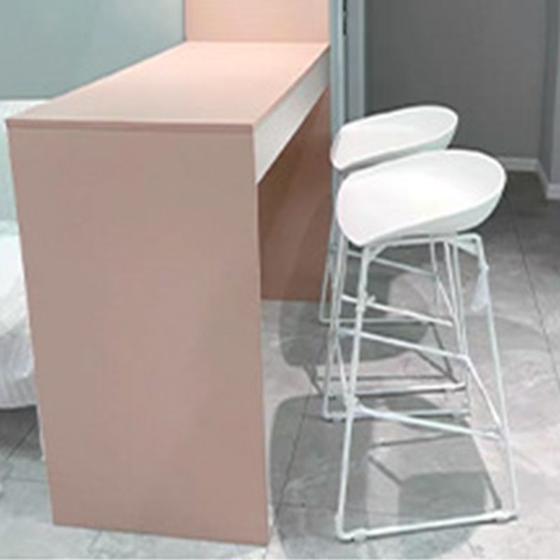 Nordic Style Plastic Bar Stools Footrest Indoor Counter Stool with Metal Legs