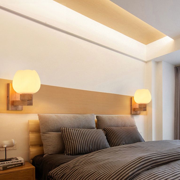 Einzigartige Schatten Wandbeleuchtung moderner Glas 1 Lichter Leuchten Lampe mit Lampenschirm